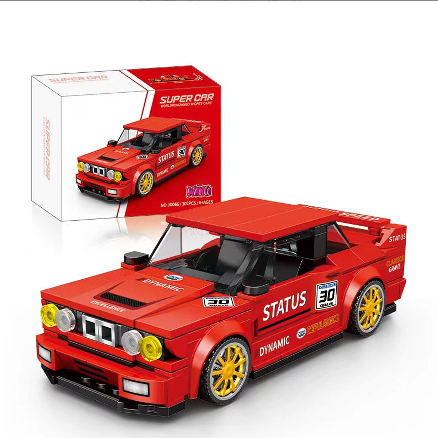 302PCS Red Classic Sports Car  – Model Kit Vintage Bewertung und Preis