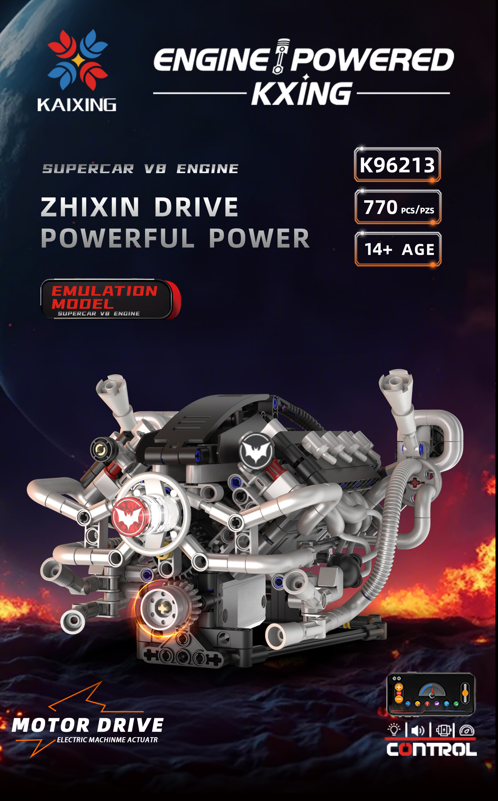 K96213 770pcs V8 Engine Model  – Model Kit V8 Bewertung und Preis