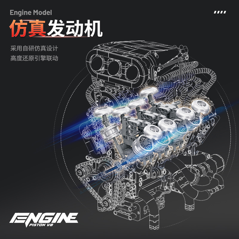 Y15001 Supercar V8 engine Mode – Model Kit V8 Bewertung und Preis
